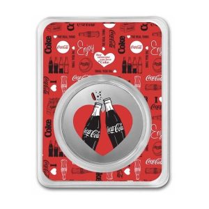 Coca-Cola® 1 oz Silver Colorized Valentine Round in TEP