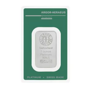 Argor-Heraeus, 1 oz Platinum Bar in Assay