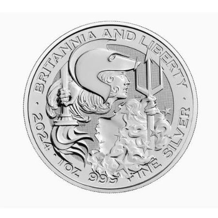 Royal Mint, Britannia and Liberty 1 oz Silver Coin BU