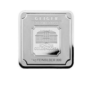 Geiger Edelmetalle, 1 Kilo .999 Silver Square Minted Bar
