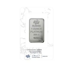 Pamp Suisse, Lady Fortuna 1 oz Platinum Bar in Assay