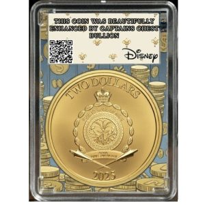 Niue 2025 Disney Scrooge McDuck 1 oz .999 Silver Gilded Colorized Coin