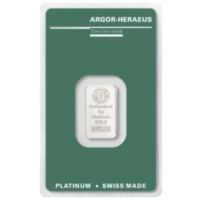 Argor-Heraeus, 5 Gram Platinum Bar in Assay