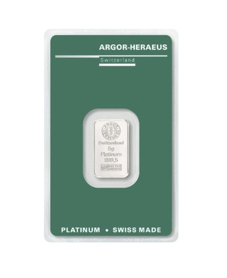 Argor-Heraeus, 5 Gram Platinum Bar in Assay