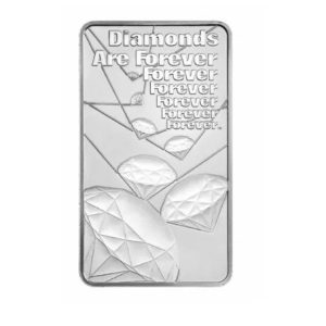 Royal Mint, Diamonds are Forever 10 oz Silver Minted Bar in Capsule