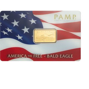 Pamp Suisse, America The Free Series - Bald Eagle 5 Gram Gold Bar in Assay