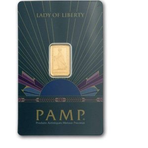 Pamp Suisse, Lady of Liberty 2.5 gram Gold Bar in Assay
