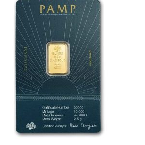 Pamp Suisse, Lady of Liberty 2.5 gram Gold Bar in Assay