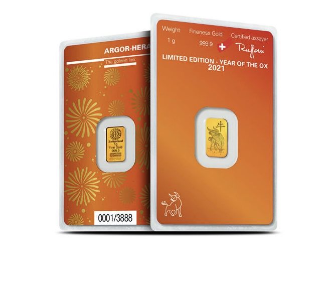 Argor-Heraeus, 2021 Year of the Ox 1 Gram Gold Bar