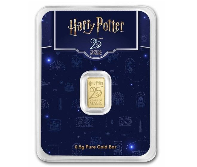 Harry Potter 1/2 gram Gold Bar Harry Potter 25th Anniversary