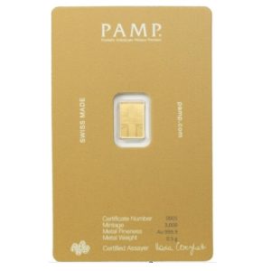 Pamp Suisse, Lion of Britain 1/2 Gram Gold Bar in Assay