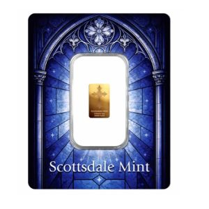 Scottsdale Mint, Easter Cross 1/100 oz .9999 Gold Bar in Certi-Lock Package