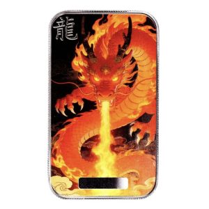 Scottsdale Mint, 2026 Lièyàn Blazing Fire Dragon 1 oz Silver Colorized Bar