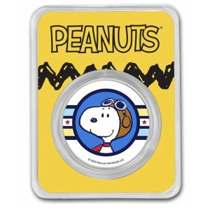 Peanuts® Snoopy Flying Ace 1 oz Colorized Silver