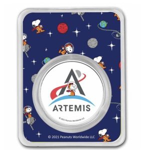 Peanuts® Snoopy in Space - Artemis Missions 1 oz Colorized Silver