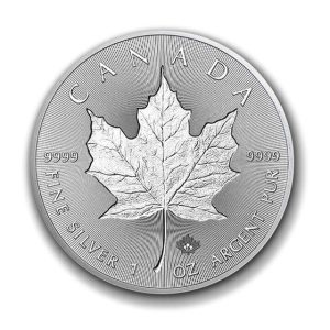 Royal Canadian Mint, 2019 Incuse Maple Leaf 1 oz .9999 Silver Coin