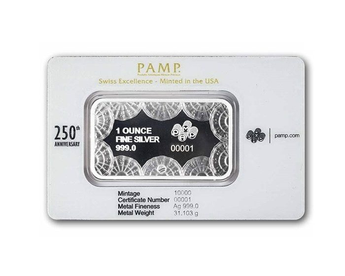 PAMP Suisse 250th Anniversary of U.S. - Heraldic Bald Eagle 1 oz Silver Bar in Assay - Image 2