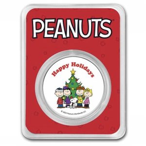 Peanuts® Snoopy, Van Pelt & Brown Christmas 1 oz Colorized Silver
