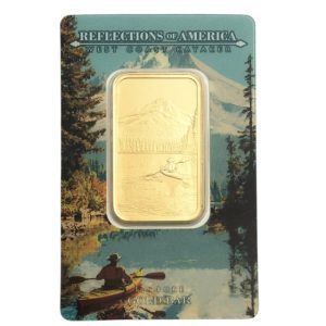 Pamp Suisse, Reflection of America Series - West Coast Kayaker 1 oz .9999 Gold Bar