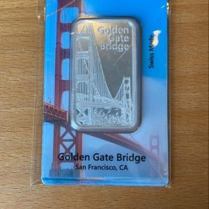 Pamp Suisse, Historical Landmark series - San Francisco Golden Gate Bridge 1 oz .999 Silver Bar