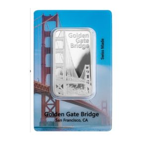 Pamp Suisse, Historical Landmark series - San Francisco Golden Gate Bridge 1 oz .999 Silver Bar