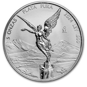 Mexican Mint, 2024 Mexico 5 oz Silver Reverse Proof Libertad in Mint Capsule