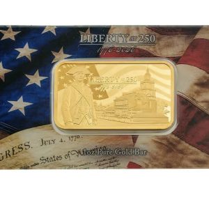 Pamp Suisse, Liberty at 250 1 oz Gold Bar .9999 Fine (in Assay)