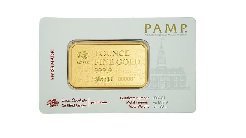 Pamp Suisse, Liberty at 250 1 oz Gold Bar .9999 Fine (in Assay) - Image 2