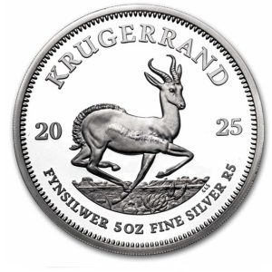 2025 South Africa 5 oz Silver Krugerrand Proof (w/ Box & COA)