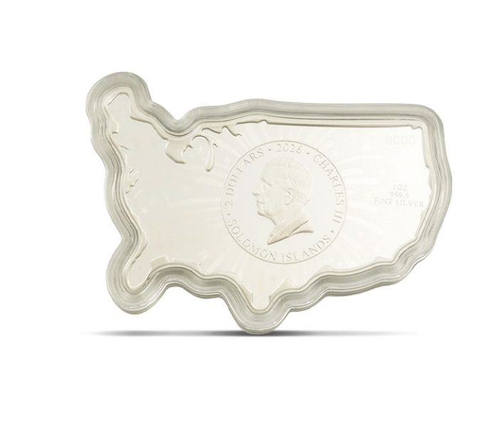 PAMP Suisse, 2026 USA 250th Anniversary Stars and Stripes (Colorized & Shaped) - 1 Troy Ounce Silver Coin (in Box) - Image 3