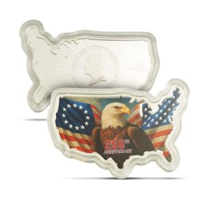 PAMP Suisse, 2026 USA 250th Anniversary Stars and Stripes (Colorized & Shaped) - 1 Troy Ounce Silver Coin (in Box)
