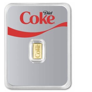 Diet Coke 1 Gram .9999 Gold Bar in TEP