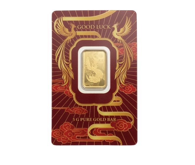 Pamp Suisse, Good Luck Phoenix 5 Gram 0.9999 Gold Bar