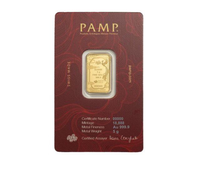 Pamp Suisse, Good Luck Phoenix 5 Gram 0.9999 Gold Bar - Image 2