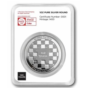 Coca-Cola® 1 oz Silver 140 Years Anniversary Round in TEP