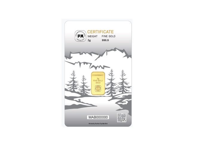 PX Prexinox, La Poya 2 Gram .9999 Gold Minted Bar - Image 2