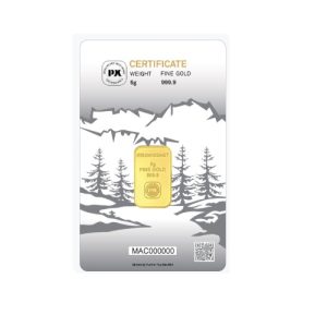 PX Prexinox, La Poya 5 Gram .9999 Gold Minted Bar