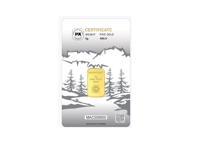 PX Prexinox, La Poya 5 Gram .9999 Gold Minted Bar - Image 2