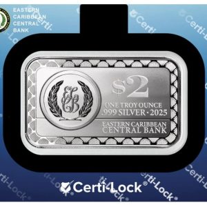 Scottsdale Mint, 2025 EC8 Dominica | Scarlet Macaw 1 oz Silver Colorized Coin Bar