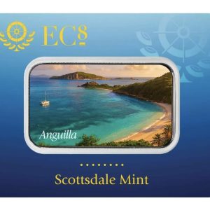Scottsdale Mint, 2025 EC8 Anguilla | Savannah Beach 1 oz Silver Colorized Coin Bar