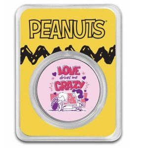Peanuts® Love Drives Me Crazy - 1 oz Colorized Silver