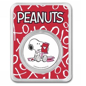 Peanuts® Snoopy Valentine's Day Cards 1 oz Colorized Silver