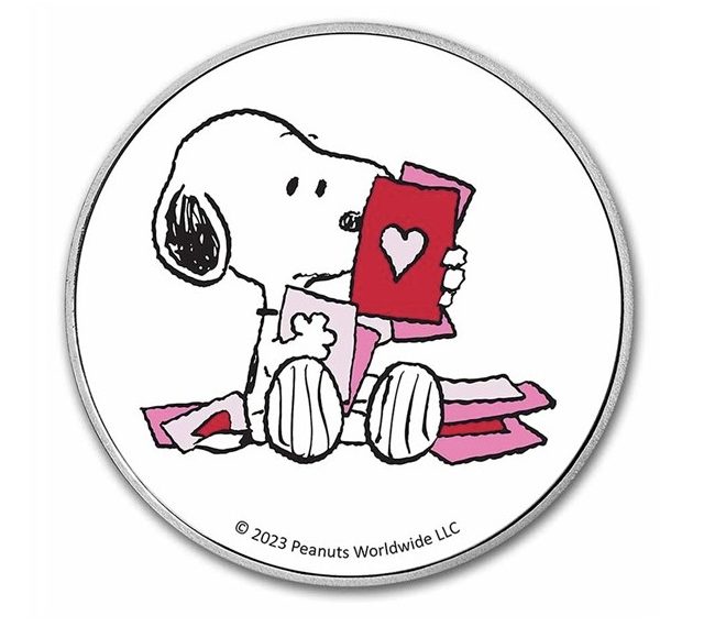 Peanuts® Snoopy Valentine's Day Cards 1 oz Colorized Silver - Image 3