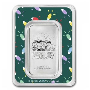 Peanuts® Snoopy Gingerbread House 1 oz Colorized Silver Bar