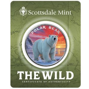 Scottsdale Mint, The Wild Series – Polar Bear 1 oz .999 Colorized Silver Round