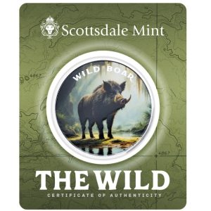 Scottsdale Mint, The Wild Series - Wild Boar 1 oz .999 Colorized Silver Round