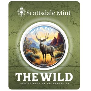 cottsdale Mint, The Wild Series – Mule Deer 1 oz .999 Colorized Silver Round