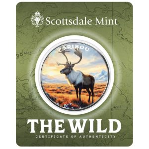 Scottsdale Mint, The Wild Series – Caribou 1 oz .999 Colorized Silver Round