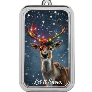 Scottsdale Mint, Christmas Collection - Let it Snow  1 oz Silver Colorized Bar