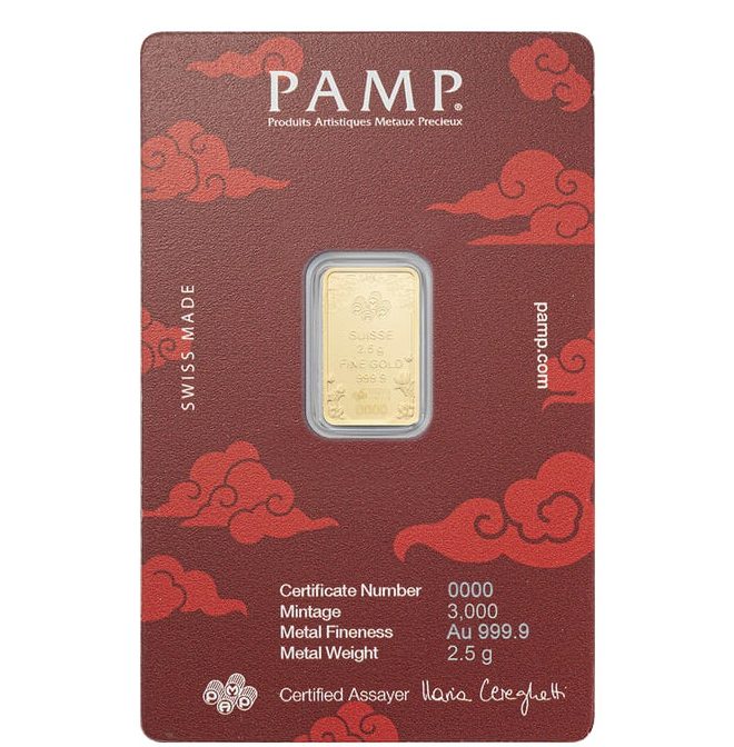 Pamp Suisse, Good Luck Yellow Dragon 2.5 Gram .9999 Gold Proof Like Bar (Ready Stock) - Image 3